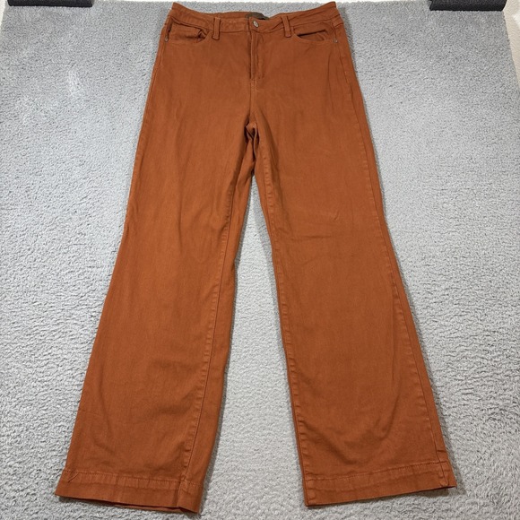 Judy Blue Jeans Womens 15/32 Garment Dyed Rust Orange Wide Leg Stretch JB 88498 - Picture 1 of 10